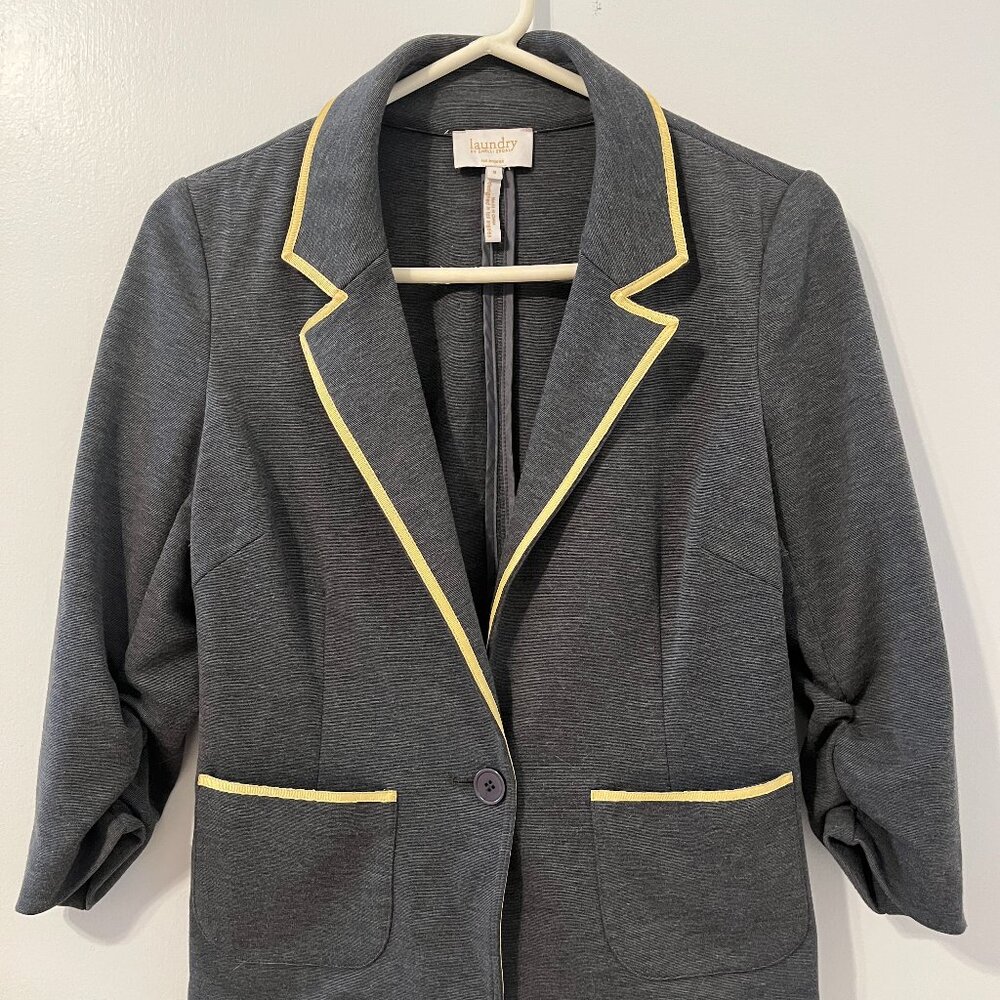 Jersey 3/4 Rouched Sleeve Jacket